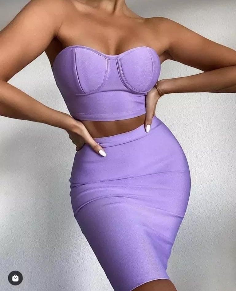 Set Bandage Skirt Purple Premium Girl Band